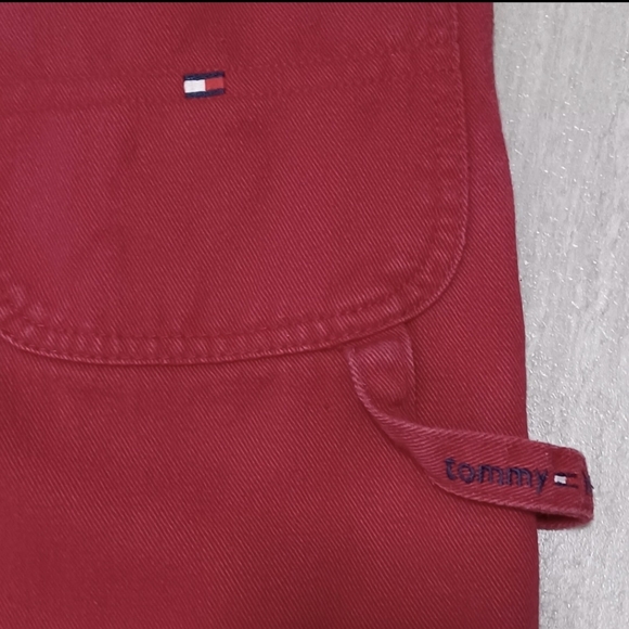 Vintage Tommy Hilfiger Jeans Women's Carpenter Red 100% Cotton Size 6 - Picture 6 of 8